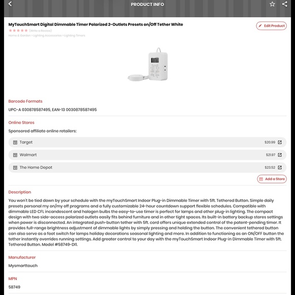Indoor Digital Dimmable Timer - Picture 3 of 4